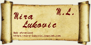 Mira Luković vizit kartica